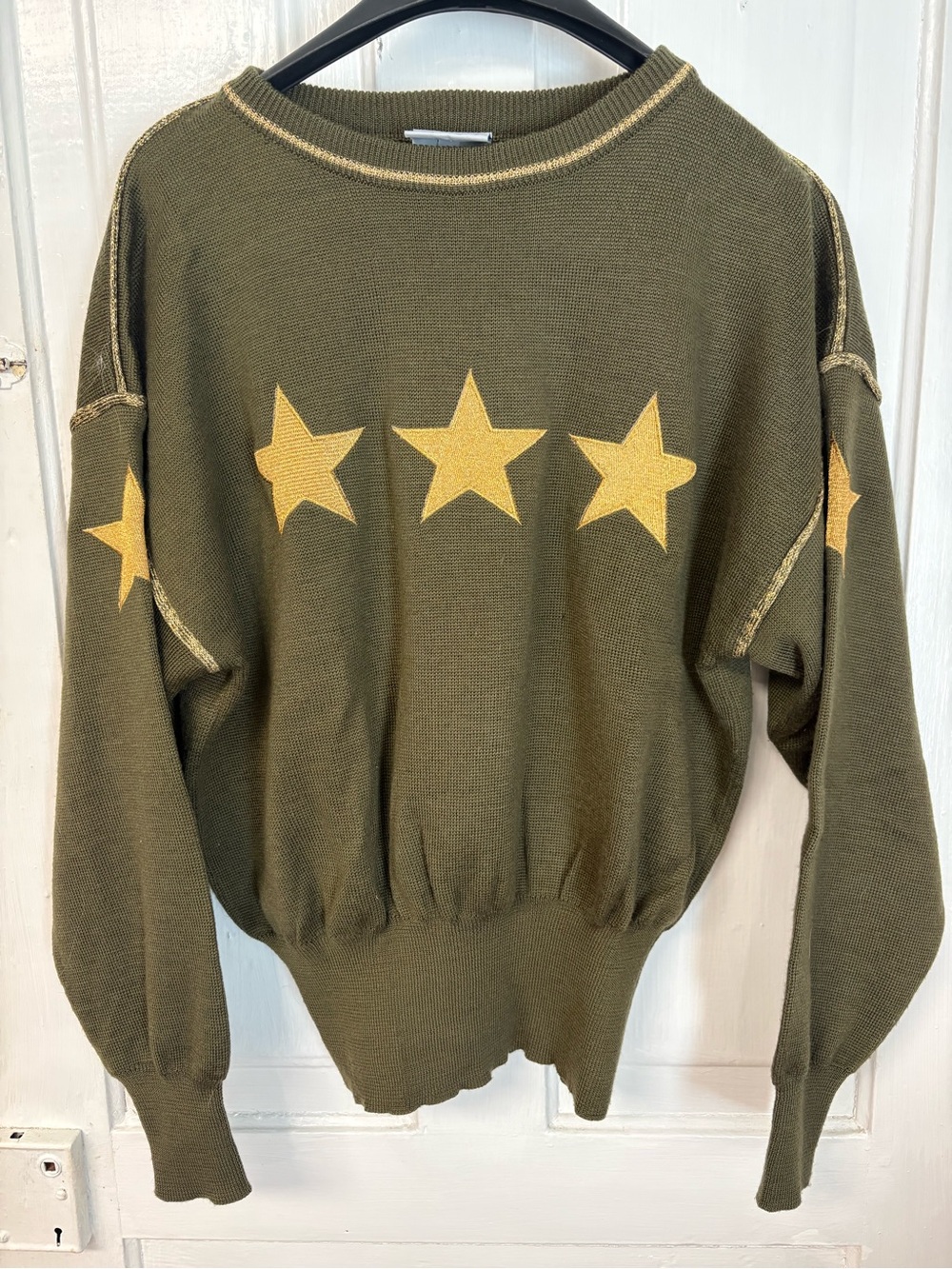 Vintage Meister wool blend Olive star sweater large#military#corragecore#grandpa